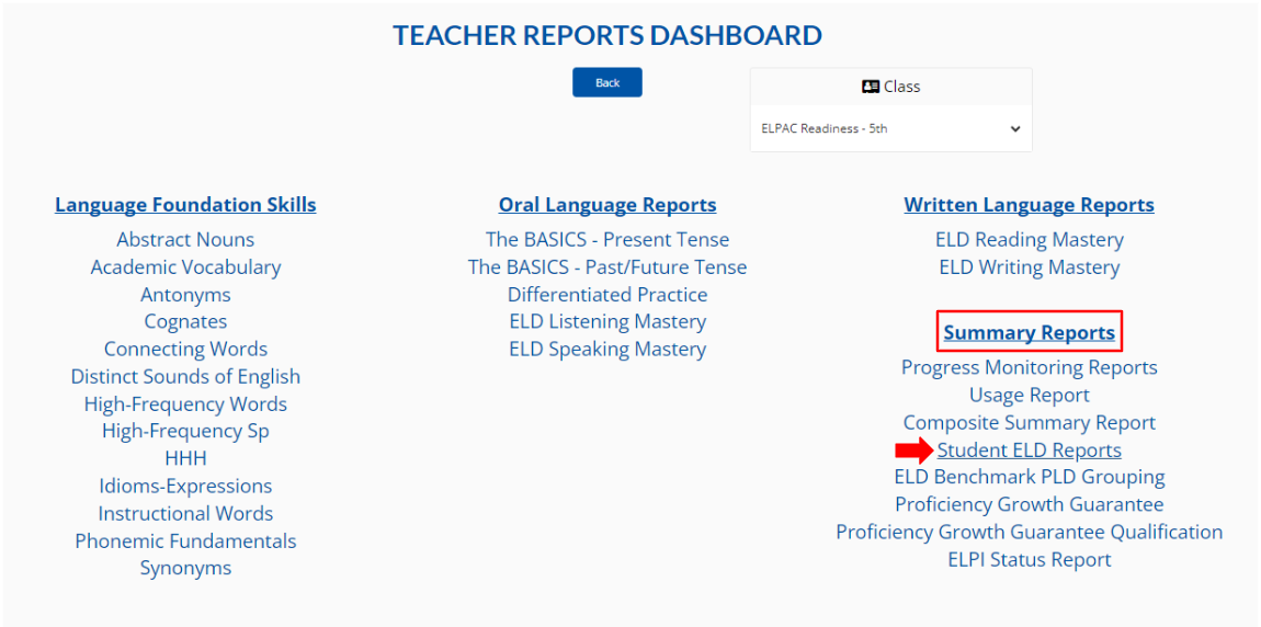Student ELD - Reports - ELPAC -Teacher Dashboard.png